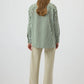 Camicia oversize a righe verdi in viscosa
