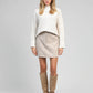 Minigonna Julinia beige con strass