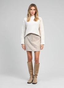 Minigonna Julinia beige con strass