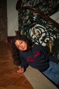 Maglione bambino con renne natalizie