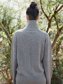 Maxi maglione a collo alto in puro cashmere
