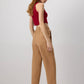 Pantaloni jogger a vita alta in gabardina con coulisse