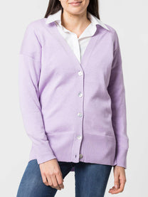 Cardigan lungo con scollo a V e bottoni
