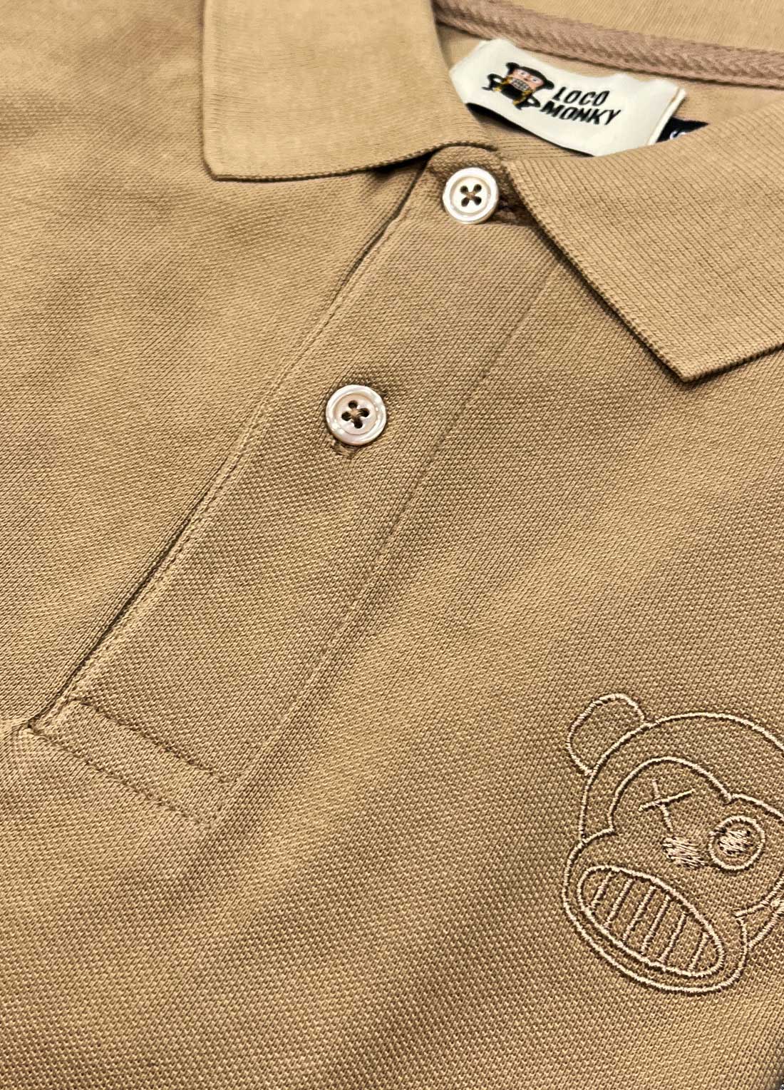 Polo uomo Hawk caramello in piqué