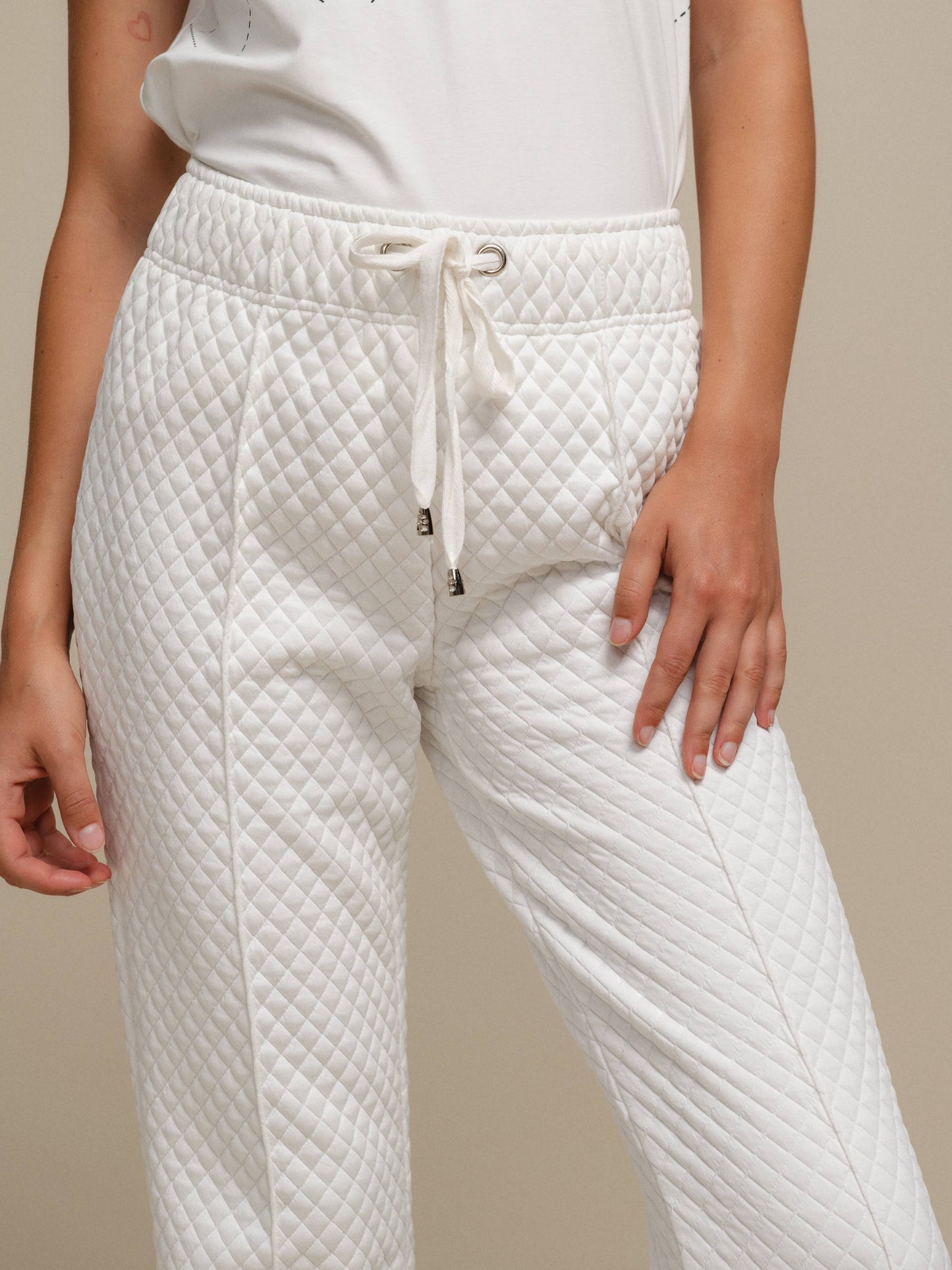 Pantaloni trapuntati in poliestere con coulisse