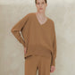 Maxi maglia con scollo a V in misto cashmere
