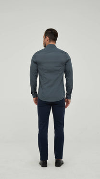 Camicia slim fit grigio antracite da uomo