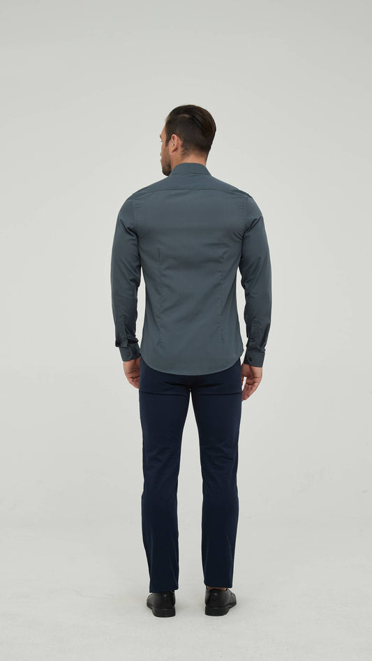Camicia slim fit grigio antracite da uomo