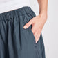 Gonna lunga Astrid in popeline di cotone biologico blu denim