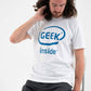 T-shirt "Geek Inside" in cotone biologico con stampa logo