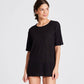 T-shirt Nynne in lino nera