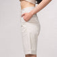 Bermuda donna jacquard beige con risvolto