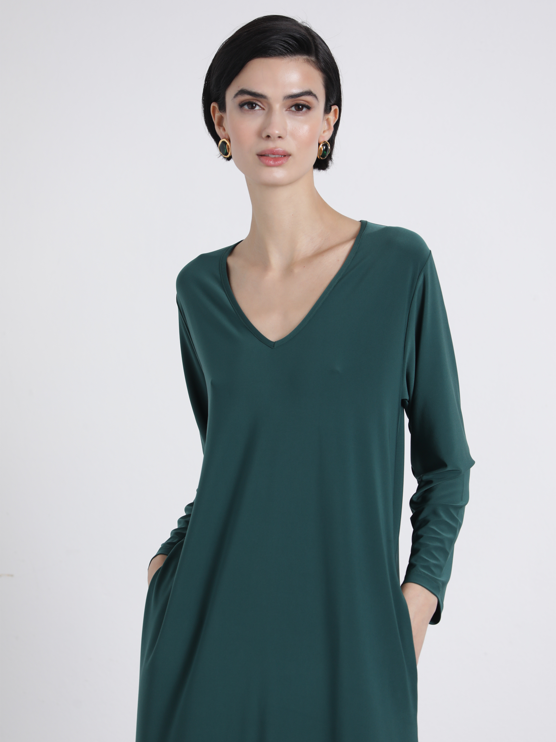 Abito midi Malha con scollo a V