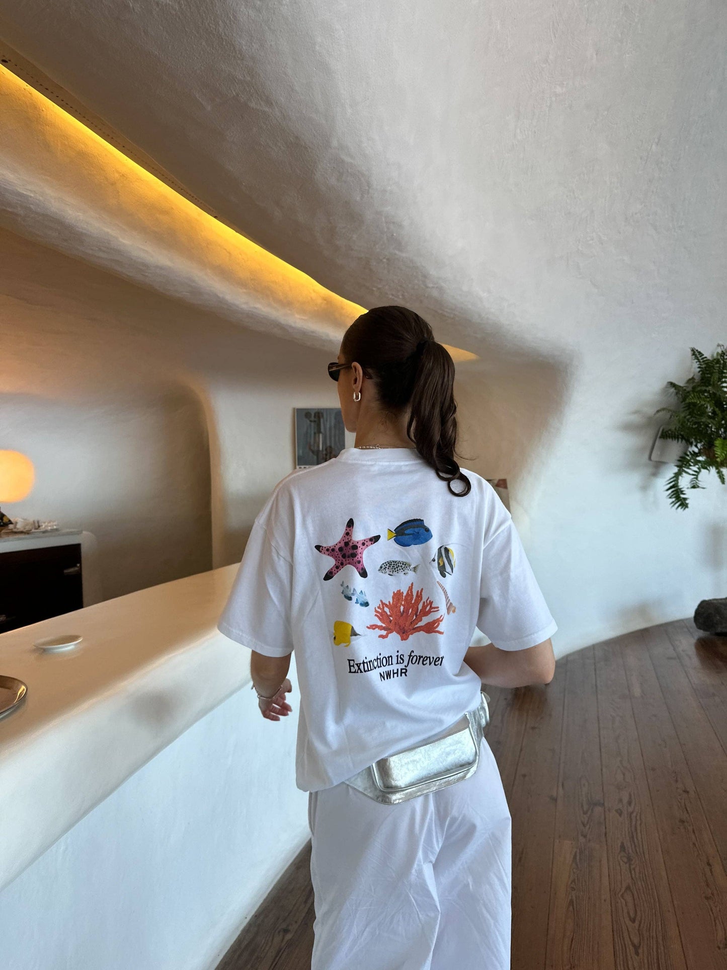 T-shirt oversize “Extinction is Forever” in cotone biologico