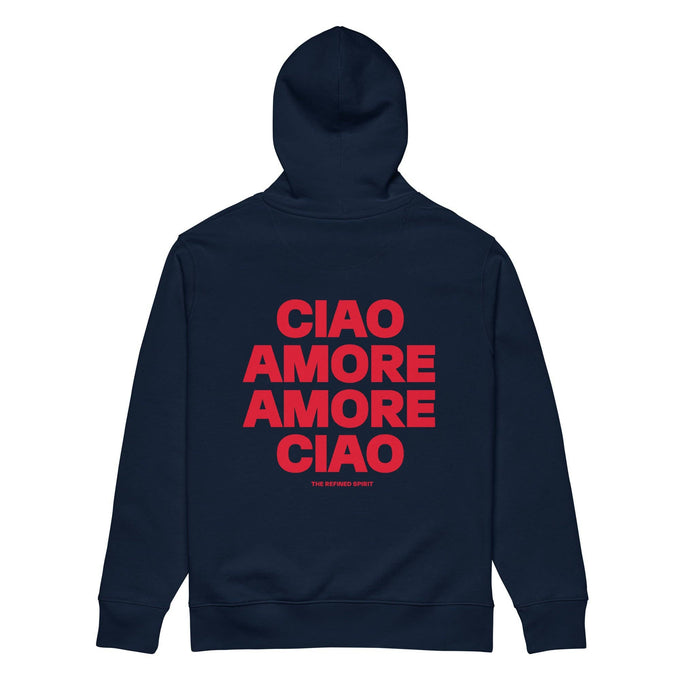 Felpa con cappuccio organica “Ciao Amore”