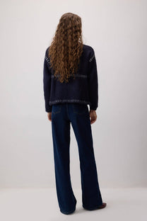 Cardigan Rashed a Contrasto