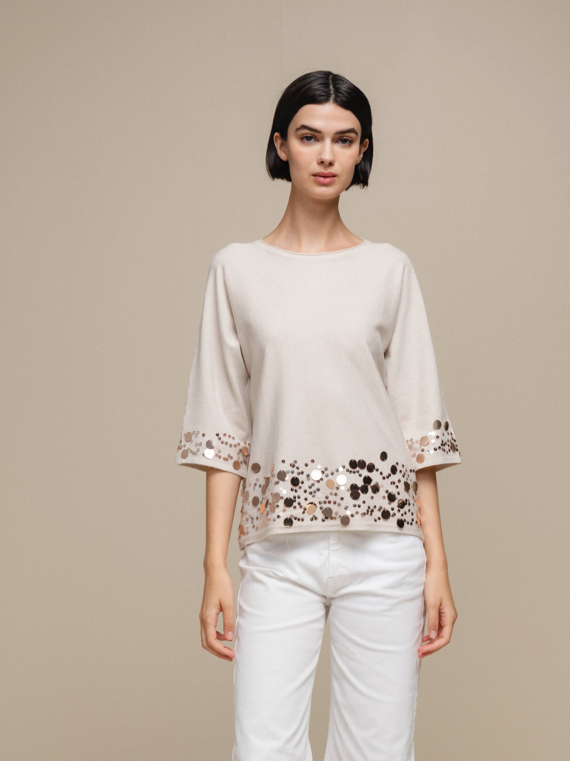 Maglia donna morbida con paillettes