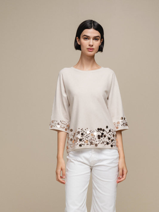 Maglia donna morbida con paillettes