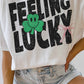 T-shirt oversize grafica "Feeling Lucky"