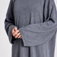 Abito lungo in maglia di cotone biologico Sisse GOTS grigio melange