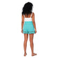 Shorts estivi boho in cotone turchese con vita elasticizzata