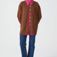Cardigan lungo a costine con bottoni