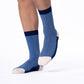 Calzini in cotone pettinato a chevron blu e écru