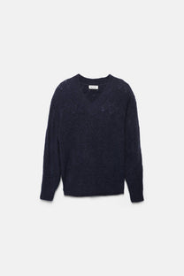 Maglione in maglia strutturata con scollo a V