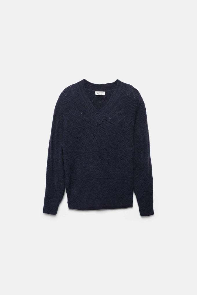Maglione in maglia strutturata con scollo a V