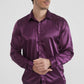 Camicia satinata viola da uomo