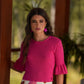 Maglia in cotone con maniche a balze
