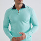 Maglione uomo con collo camionneur Cashmere Touch verde acqua