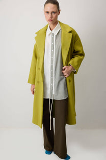 Camicia in popeline color block con arricciature