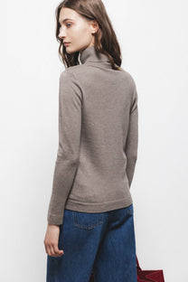 Maglione dolcevita a maglia rasata da donna