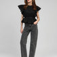 Blusa nera Salek con volant