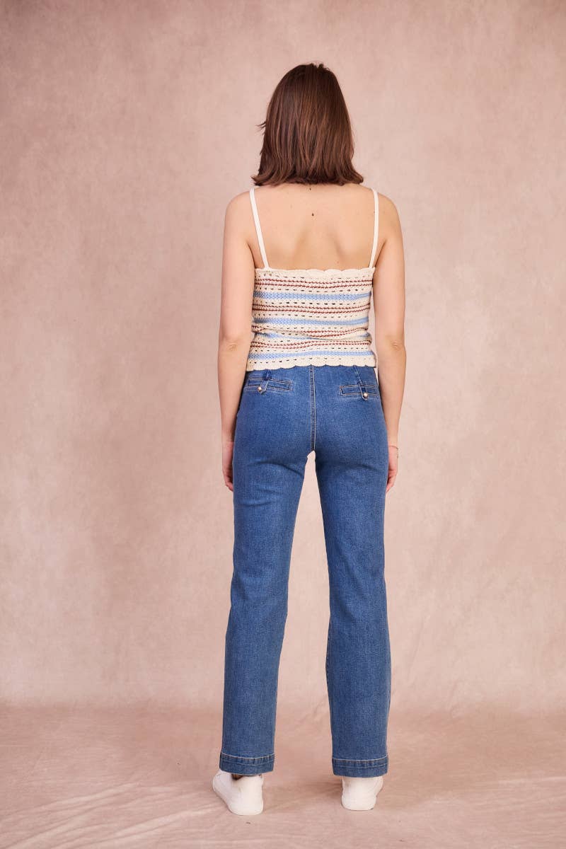 Top crochet NINON in cotone a righe