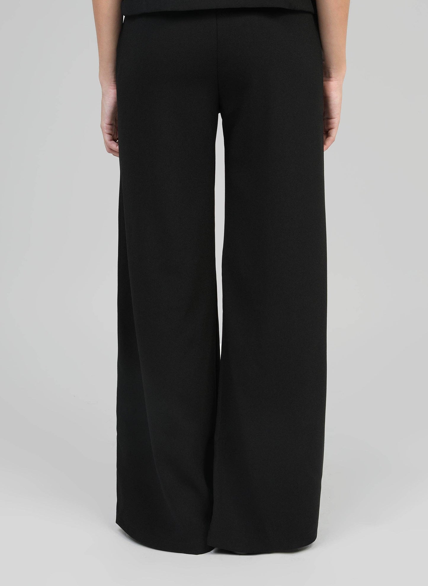 Pantaloni palazzo neri a vita elastica