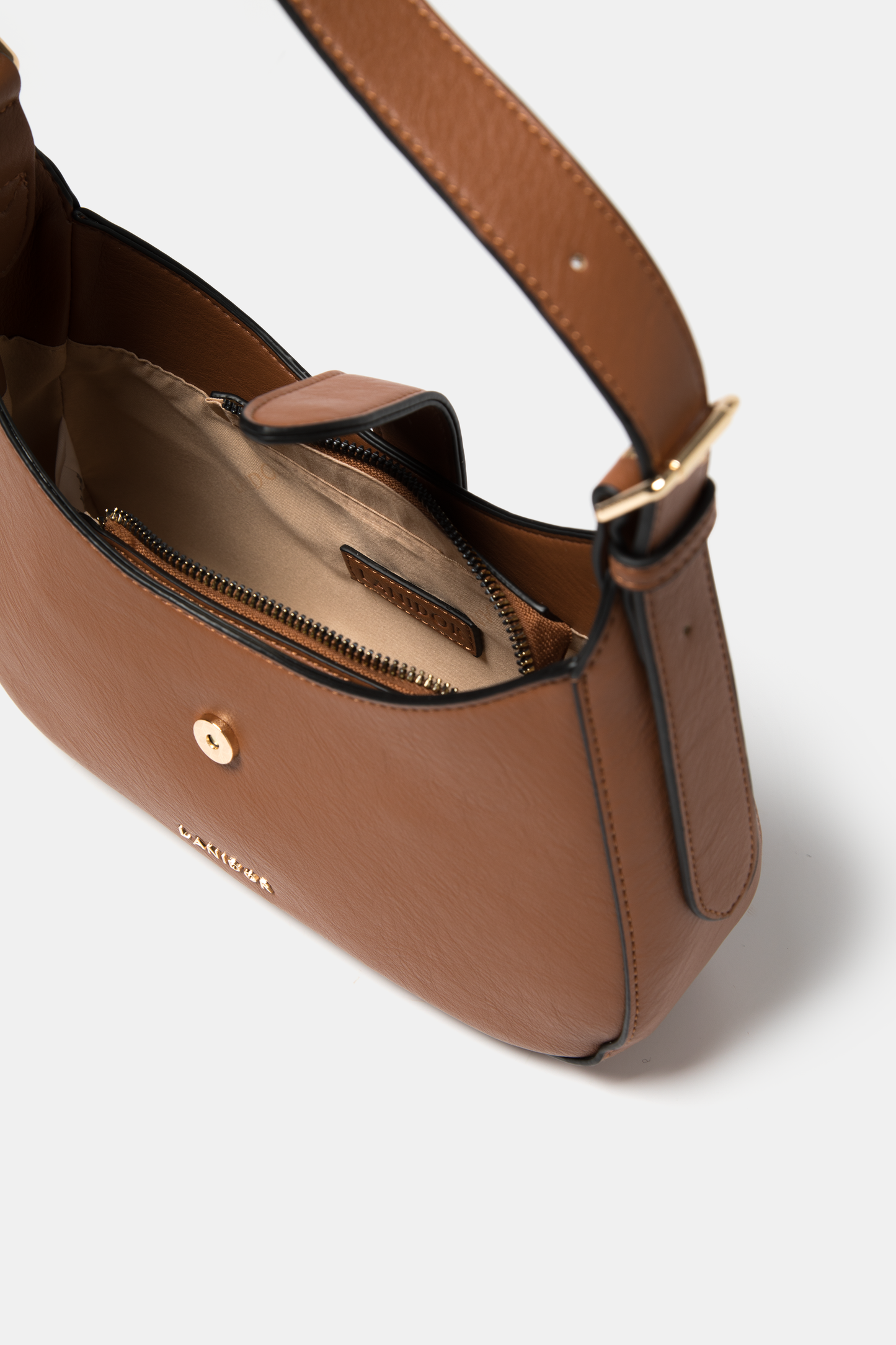 Borsa a spalla in ecopelle liscia con tracolla