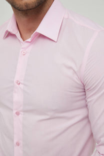 Camicia slim fit rosa da uomo