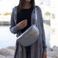 Gilet lungo con cappuccio in maglia morbida