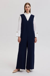 Tuta smanicata a gamba larga blu navy
