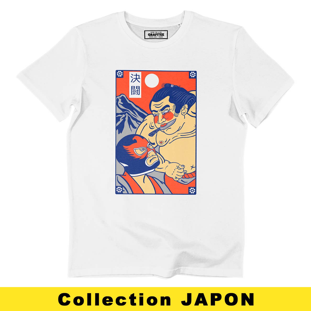 T-shirt Luchadores con stampa tattoo giapponese