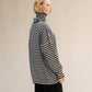 Maglione dolcevita a righe oversize in misto cashmere