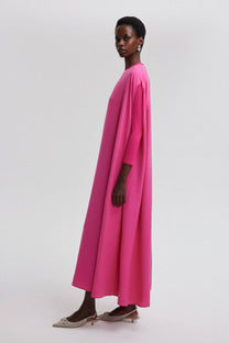 Abito oversize con body fucsia