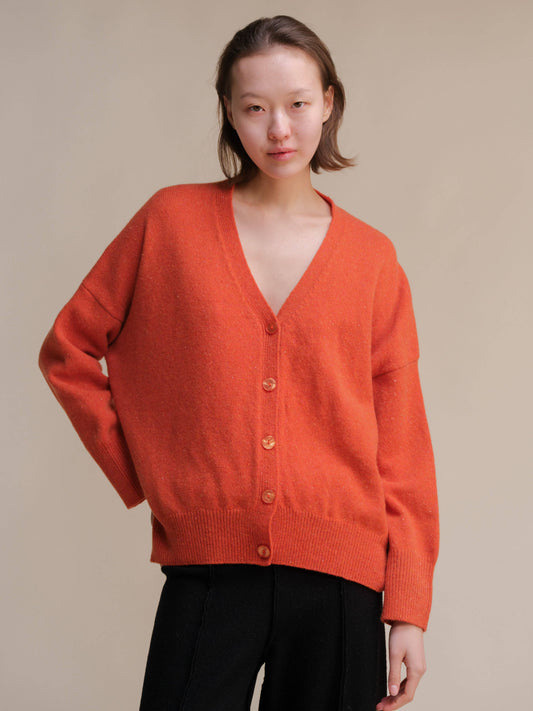 Cardigan oversize in tweed