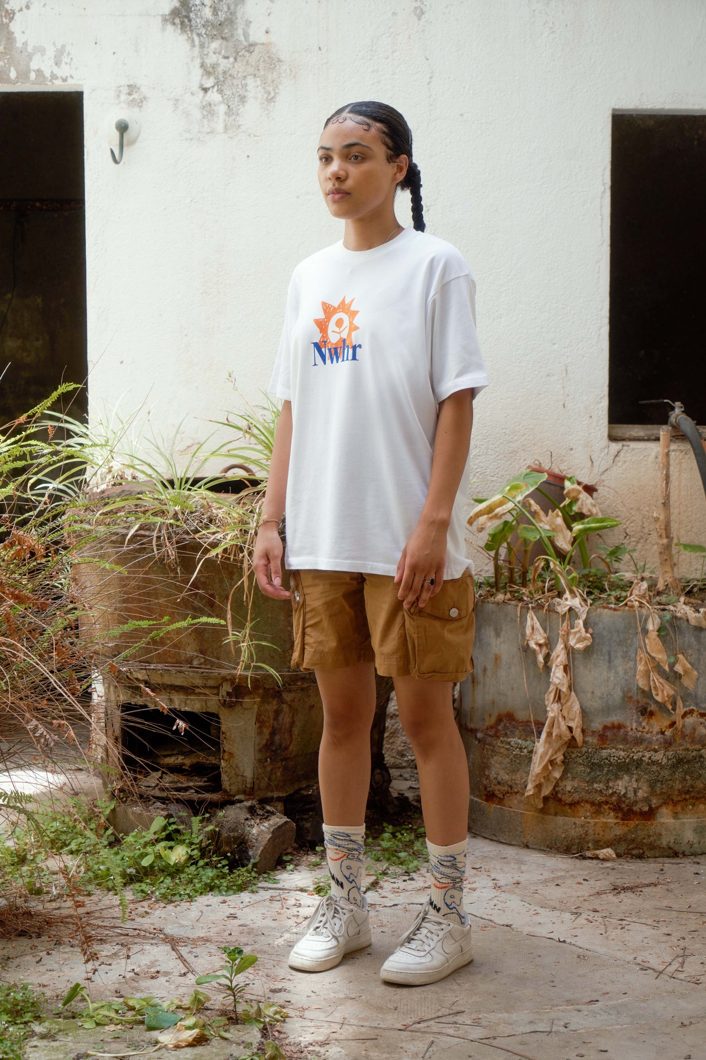 T-shirt Sunrise in cotone biologico con stampa logo