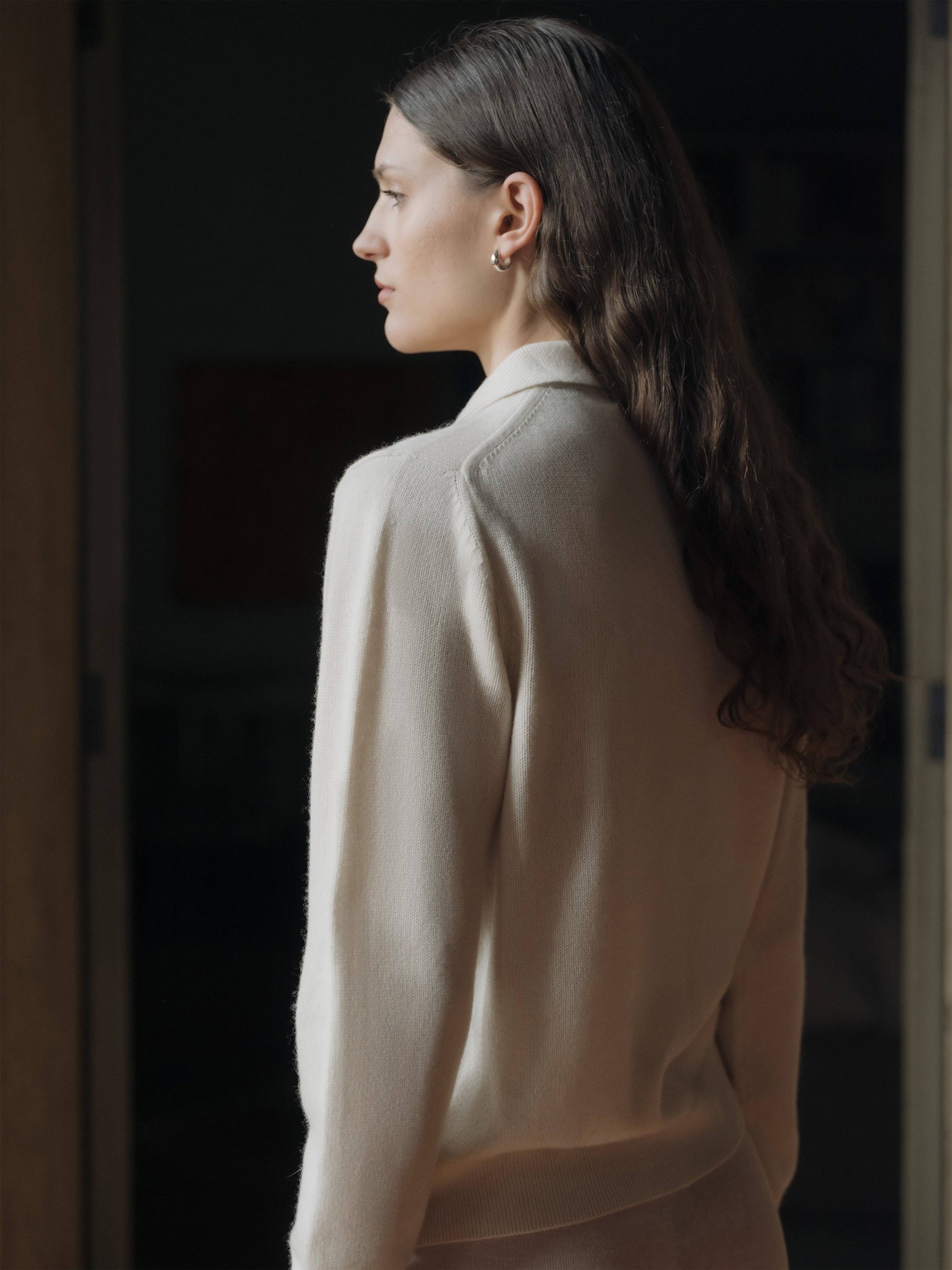 Maglione polo in puro cashmere
