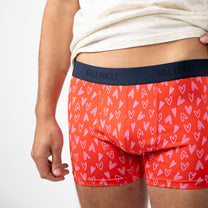 Boxer in cotone biologico con stampa cuori Valentin
