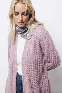 Cardigan in maglia strutturata con cintura