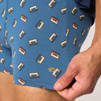 Boxer in cotone biologico con stampa cassette